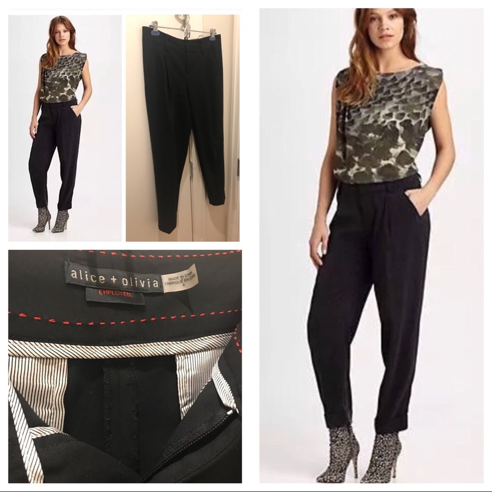 Alice & Olivia Black Arthur Pants